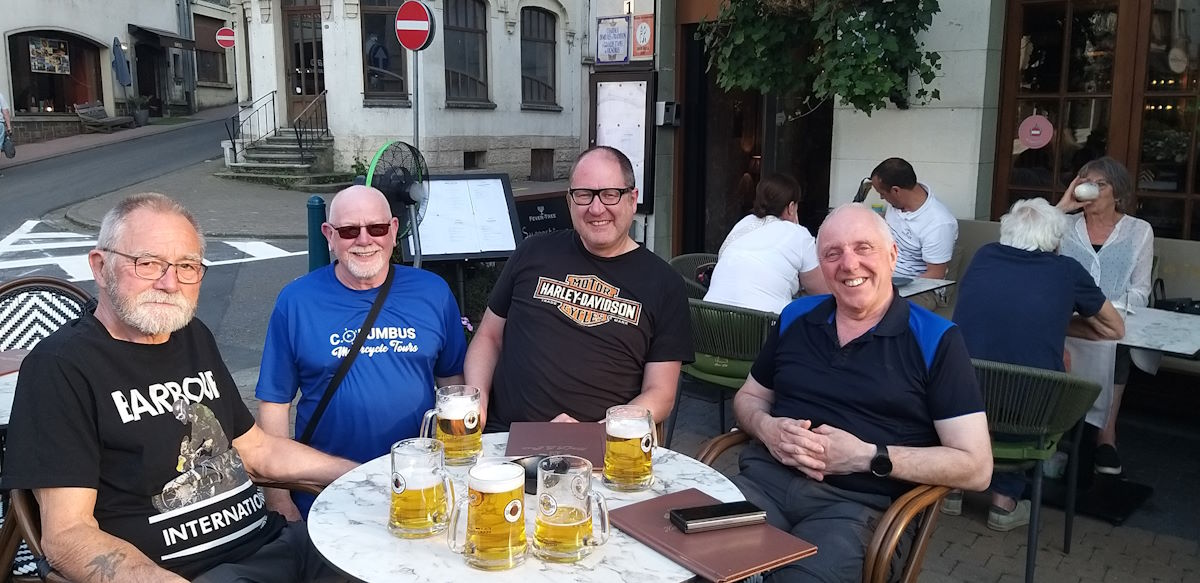 beer on the terrace Semois river Ardennes Belgium