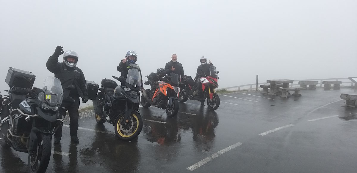 Grossglockner Riders Point cobbled road wet Austria