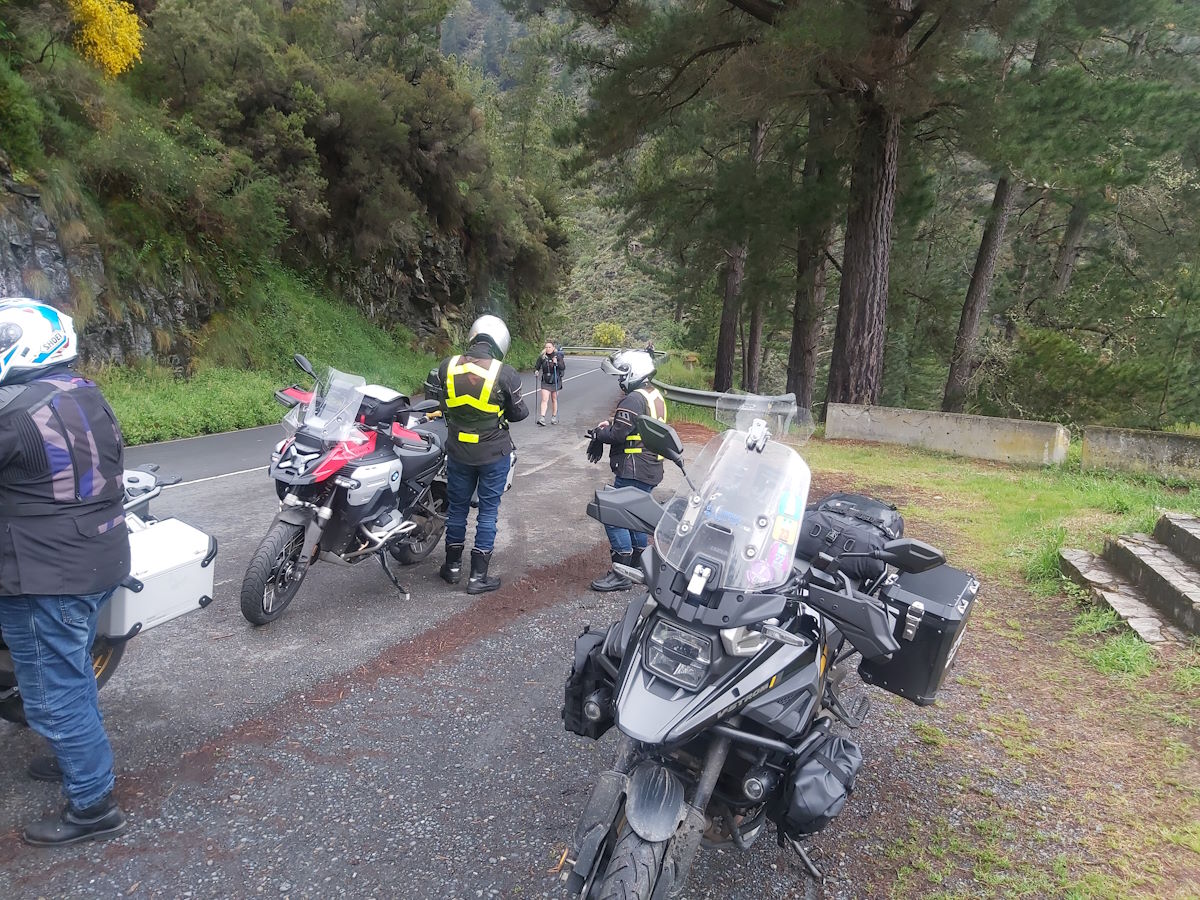 Camino de Santiago pilgrims walking route Galicia Spain motorcycle tour