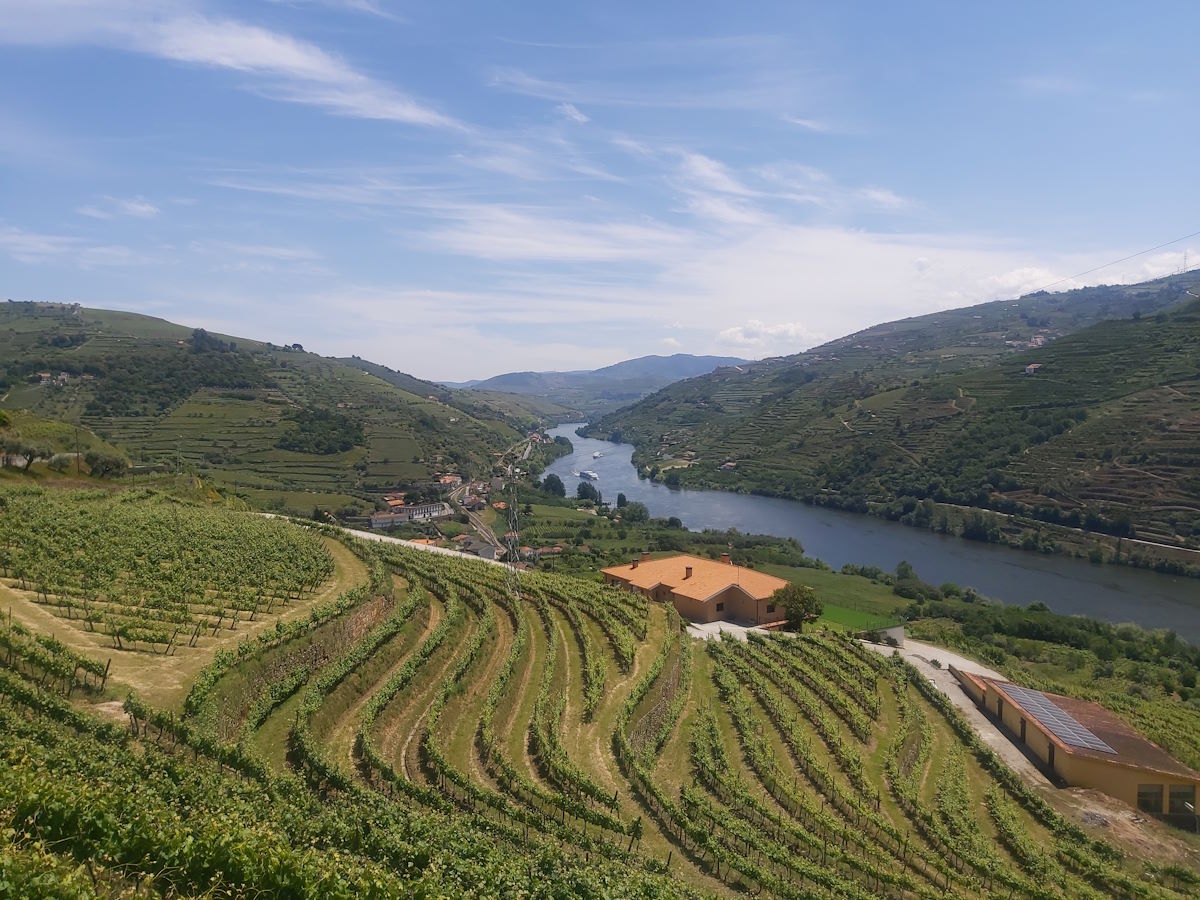 Douro River valley wine country terraced vineyards Portugal motorcycle tour