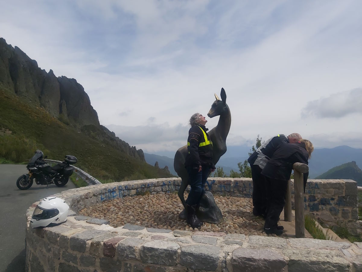 Famous Picos deer statue mountain views lunch guesthouse Spain Portugal tour