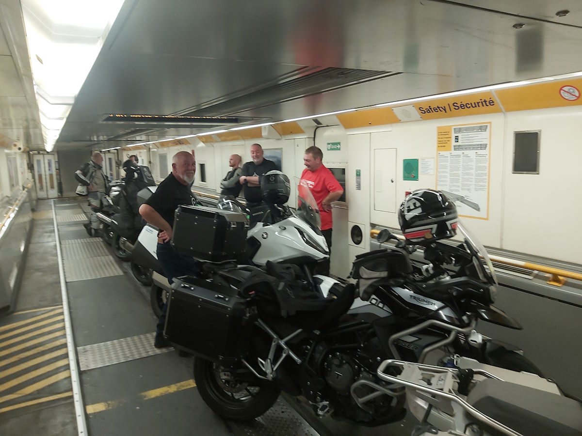 Eurotunnel departure Croatia Balkans motorcycle tour Le Mans race weekend