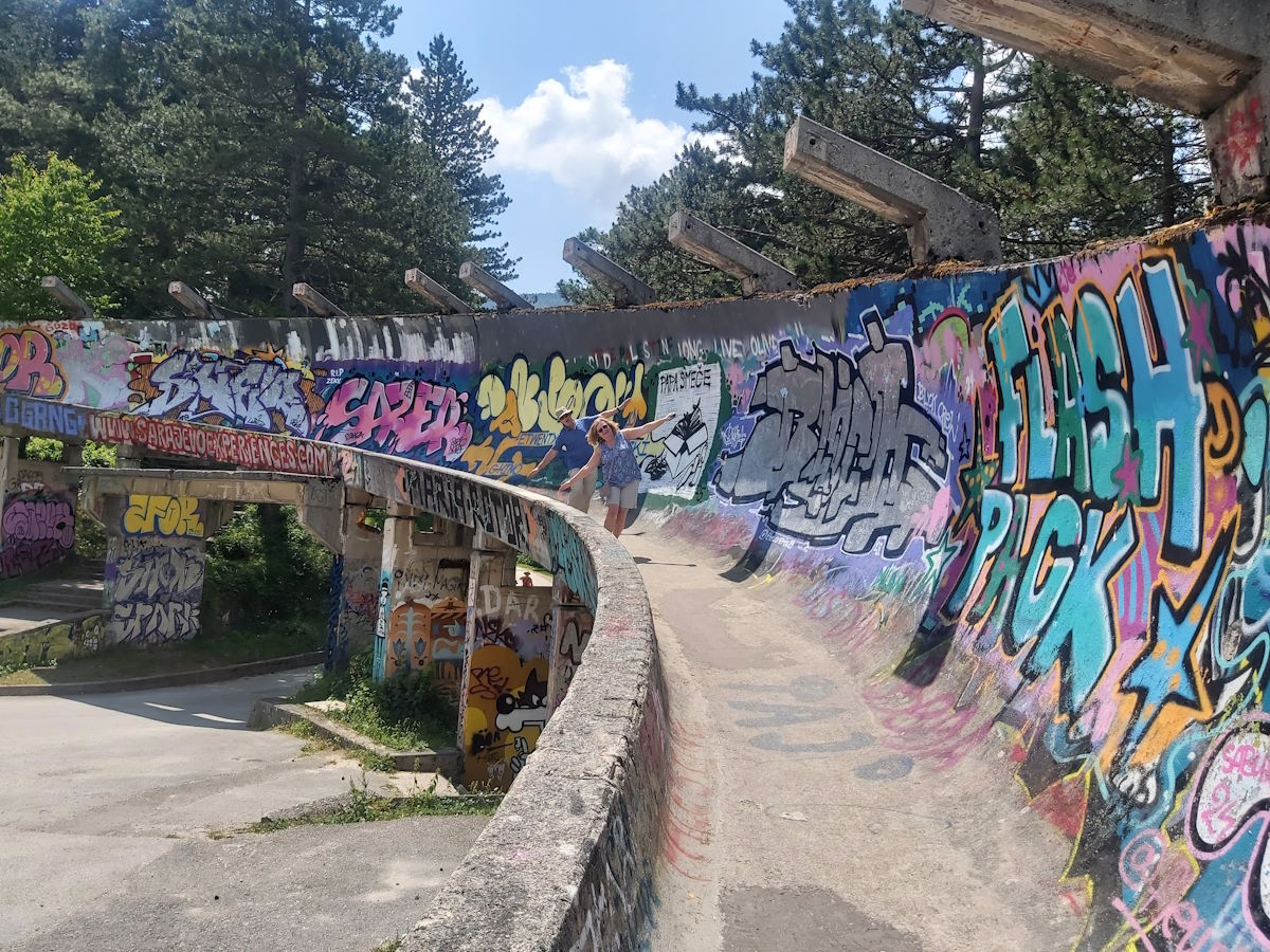 Abandoned 1984 Winter Olympics bobsleigh track Sarajevo Bosnia