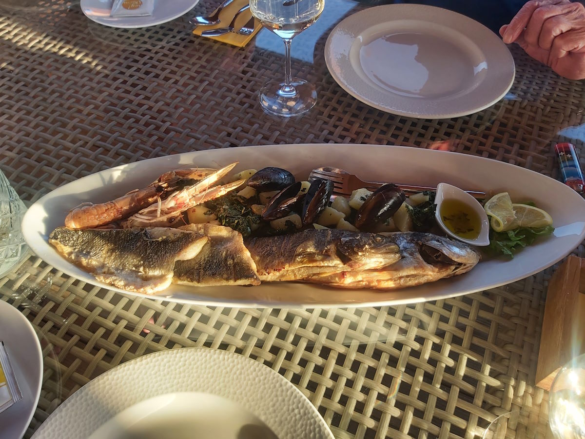 Fresh fish platter Croatian cuisine Plitvice restaurant dinner