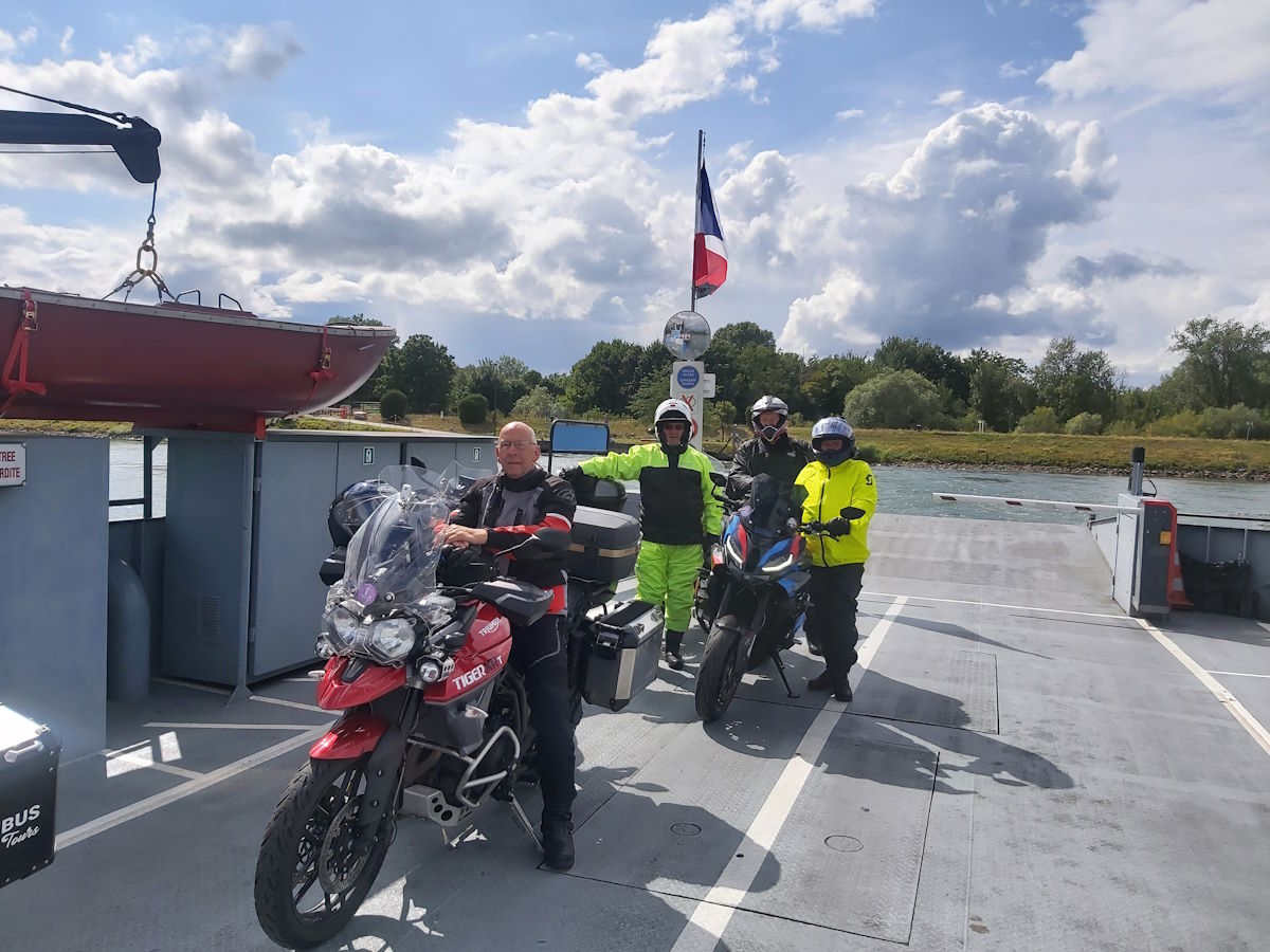 Rhine River crossing France Germany Black Forest B500 motorcycle tour