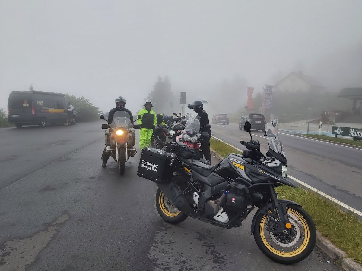 B500 Black Forest High Road foggy morning Germany motorcycle tour
