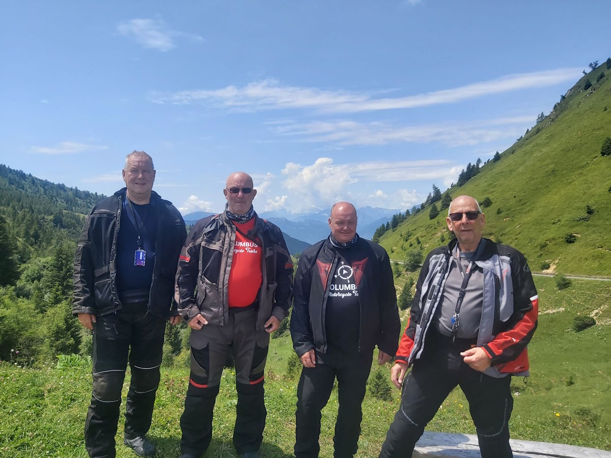 Croce Domini Pass Passo di Crocedomini lunch stop mountain pass Alps motorcycle tour