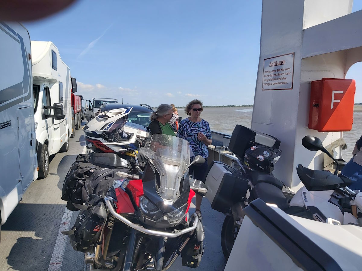 Elbe River ferry crossing Germany three ferries smooth perfect radius curves motorcycle tour