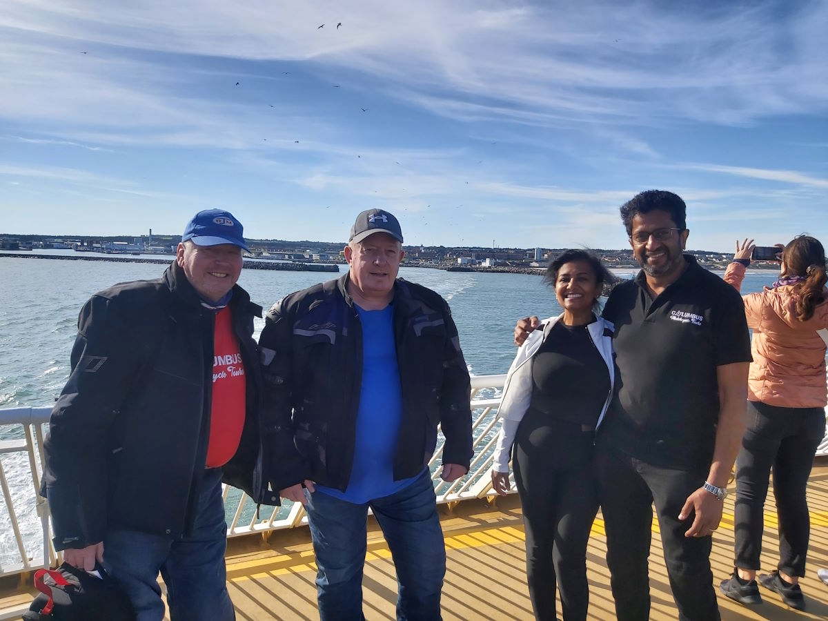 Ferry crossing Denmark Kristiansand Norway FV44 coastal road fjord views