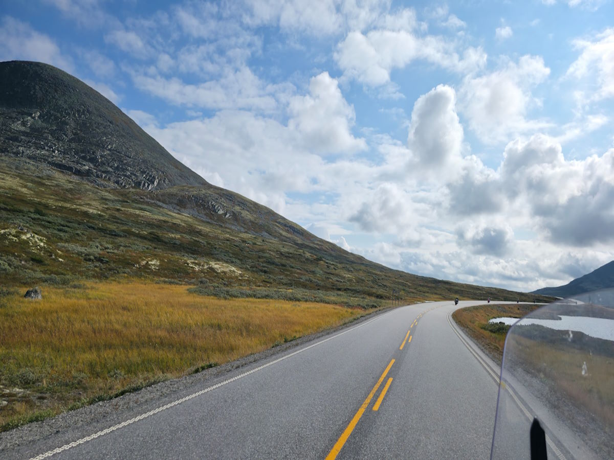 Rondane National Park sheep road napping dodging Norway E6 motorcycle tour