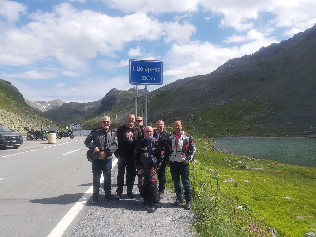 Fluela Pass Switzerland coffee stop first Swiss pass Alpine scenery Columbus tour 2024