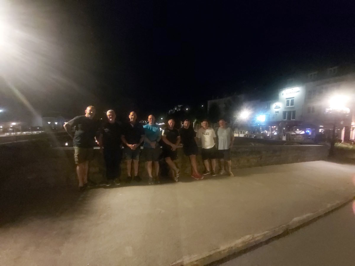Belgian Ardennes Bouillon Semois River hotel evening meal motorcycles hot day