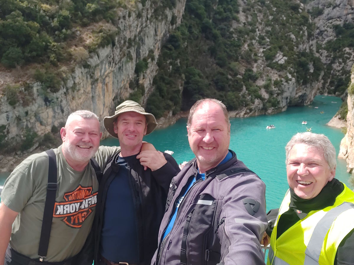 Gorge du Verdon turquoise water canyon views motorcycles spectacular scenery France 2024