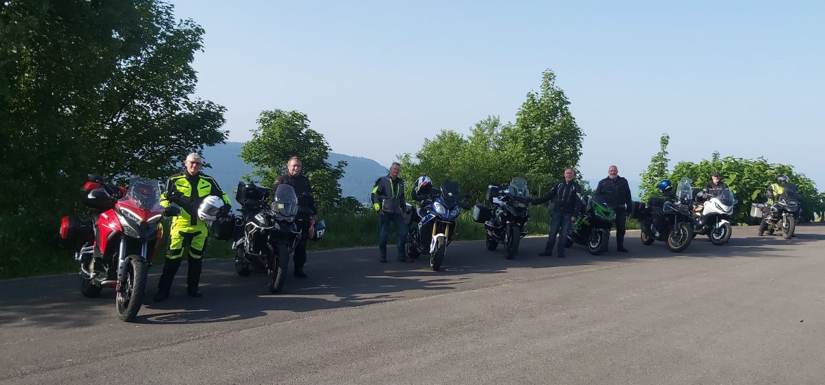 Columbus Motorcycle Tours group preparing to depart on the Croatia & Balkans tour